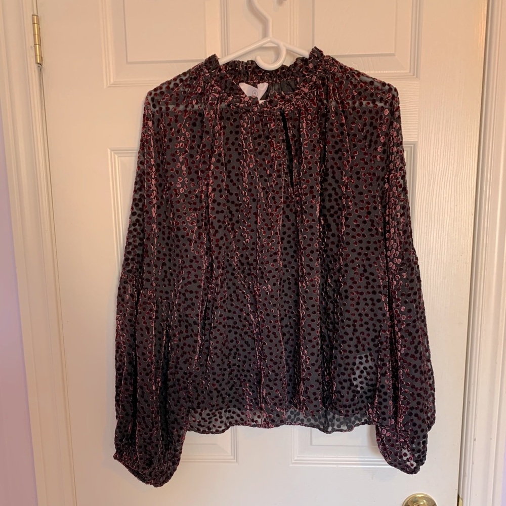 💙 3/30 Purple Velvet Blouse
